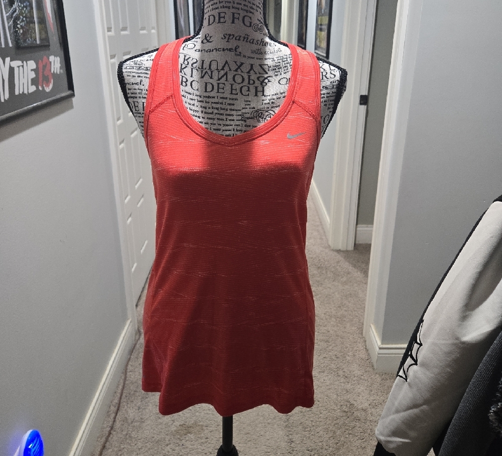 Nike Orange Fitted Tank Top